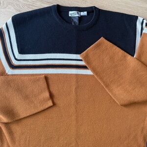 Vintage Obermeyer Wool Blend Striped Ski Sweater 90s Après Ski Men’s L